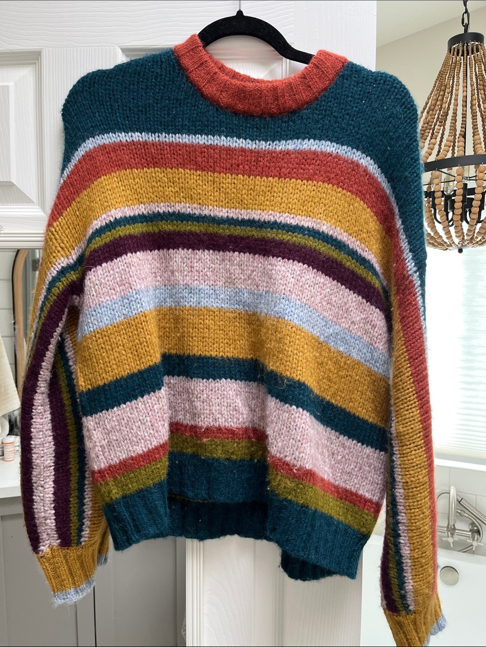 Velvet by Graham and Spencer Striped Multicolor Crewneck Sweater